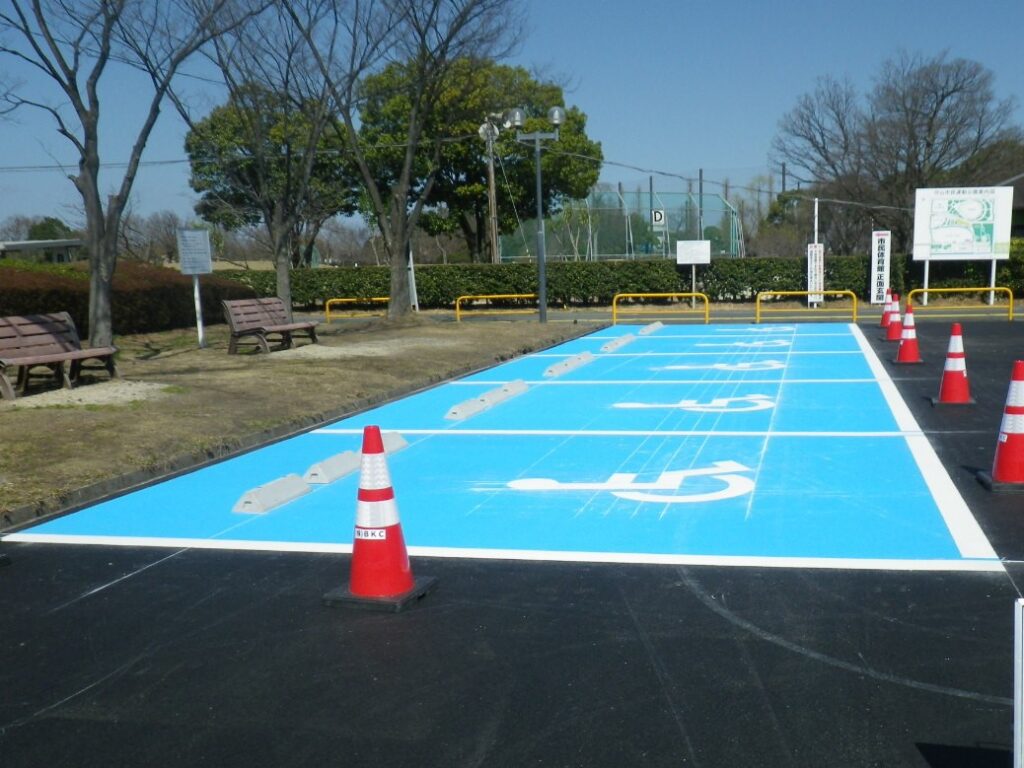 守山市民運動公園第2駐車場舗装工事完了